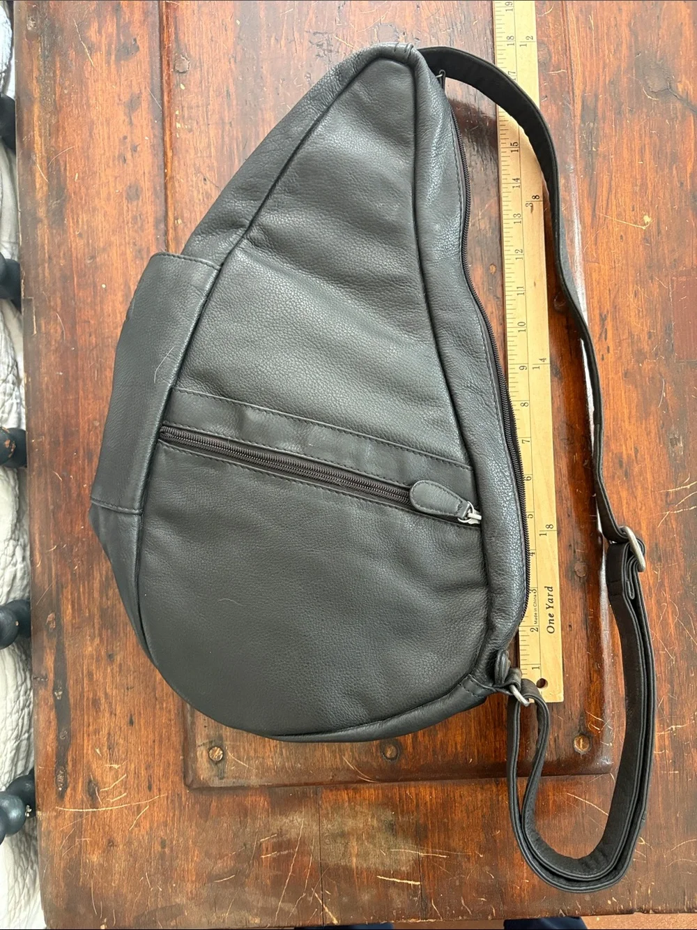 Leather Ameribag Black Leather Sling Bag